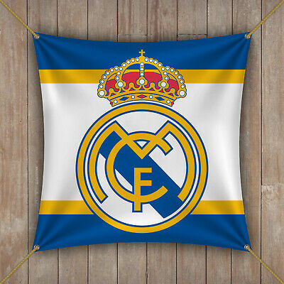 Real Madrid Flag banner 1x1 feet Soccer Blancos Bandera Sticker Bernabeu Liga