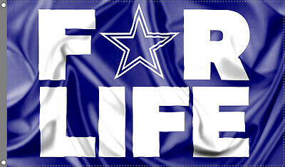 For life Flag Banner 3x5 ft Dallas Cowboys