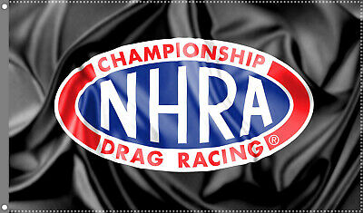 NHRA Flag Banner 3x5 ft Championship Drag Racing Wall Garage Car White