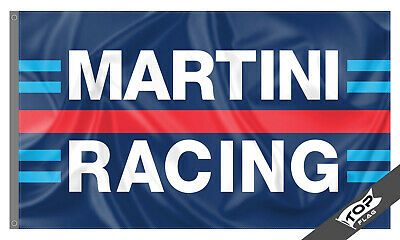 Martini Racing Flag Banner 3X5 Ft Motor Racing Horizontal Garage Wall
