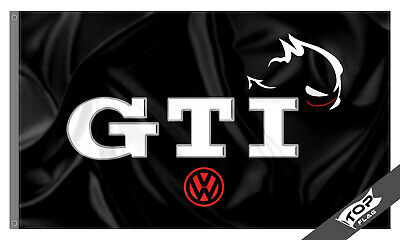 GTI Flag Banner 3x5 ft German VW Volkswagen Car Garage Gift Cave Man