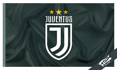Juventus Flag Banner 3x5 ft Football Club Flag Team Soccer Banner Black for Fan