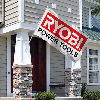 Ryobi Flag Banner (3x5 ft) Wall Garage Power Tools Gray