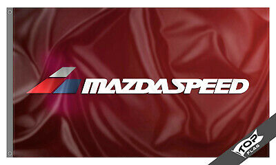 Mazda Flag Banner 3X5FT Mazadaspeed3 Mazadaspeed6 Turbb Speed Racing Miata