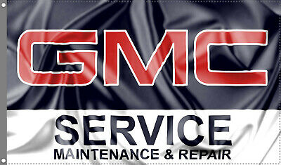 GMC service Flag Banner 3x5 ft Man Cave Mechanic Maintenance & Repair