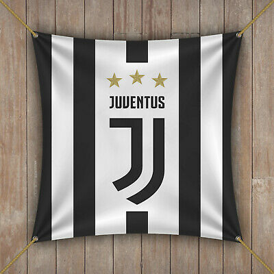 Juventus Flag banner 1x1 feet Football Italy Calcio Gi Sticker Ronaldo