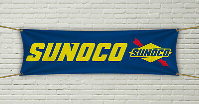 Sunoco Flag Banner 1.5x5 ft Gas Station Man Cave Cars Racing