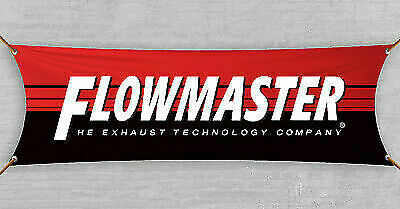 Flowmaster Flag Banner 1.5x5 ft Muffler Exhaust Racing Holley Cave Man