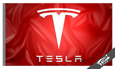 Flag Tesla Banner 3x5 ft Model S Car Model 3 Premium Car Sticker Cave Man