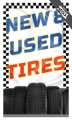 New And Used Tires Flag 3X5 Banner Mechanic Advertising Store Automotive 2 Metal