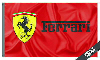 Ferrari Flag Banner 3 x 5 ft Racing Italy Car Manufacturer Fans Garage Decor Red