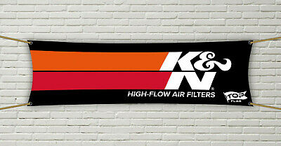 K&N Flag Banner High Flow Air Filters Car Parts Shop Garage in) (18x59 Cave