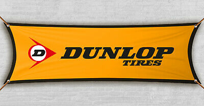 Dunlop Flag Banner 1.5x5ft Tire Tires Garage Shop Car