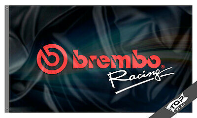 Brembo Flag Banner 3x5 ft Racing Brake Disc Cave Man Racing Garage Shop Banner