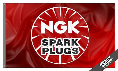 NGK Spark Plugs Flag Banner 3x5ft Iridium Tune Up Laser Denso IX Platinum