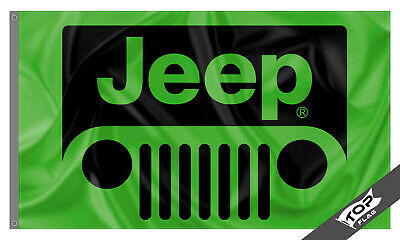 Jeep Flag Banner 3X5ft Wrangler Unlimited Sahara Rubicon 4x4 Cav Man Green