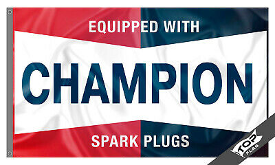 Champion Spark Plugs Banner Flag (3x5 Ft) Equipped With Logo Auto Car Parts