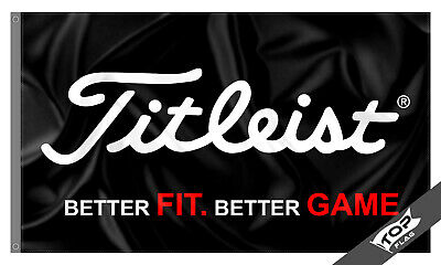 Titleist Flag Banner 3x5 ft Golf Equipment Black Garage Wall