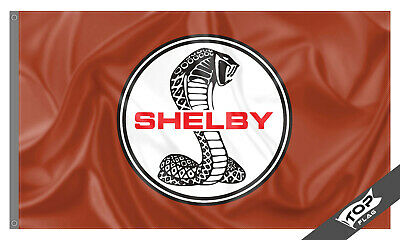 Shelby Cobra Flag Banner 3x5 ft GT350 GT500 Mustang Car Racing 100% Polyester