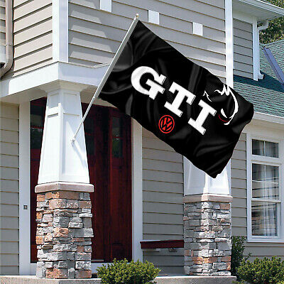 GTI Flag Banner 3x5 ft German VW Volkswagen Car Garage Gift Cave Man