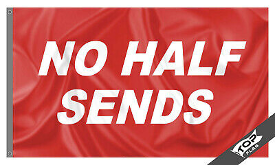 No Half Sends 3X5 Ft Flag Banner Cave Man Fraternity