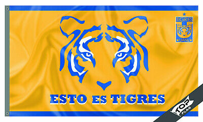 Tigres UANL Flag Banner 3x5 ft Futbol Soccer Monterrey Mexico Sticker Bandera