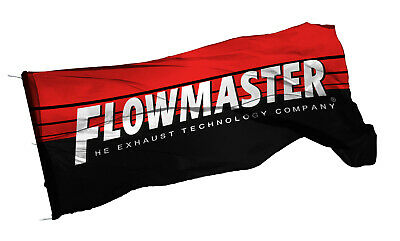 Flowmaster Flag Banner 1.5x5 ft Muffler Exhaust Racing Holley Cave Man