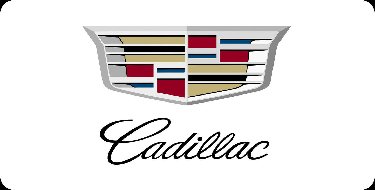 Cadillac License Plate Acrylic Vanity Car Tag Deville White CTS Luxury