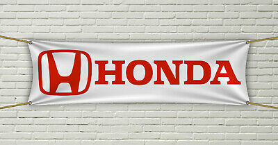 Honda Flag Banner 1.5x5 ft Indoor Outdoor Car New White Polyester