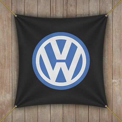 VW Flag Banner 1x1ft Volkswagen Service Jetta Beetle Man Golf Passat