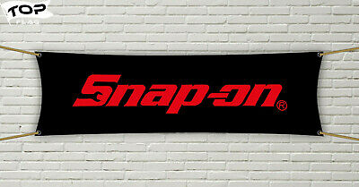 Snap On Flag Banner Tools Man Cave Car Garage Husband Gift Black