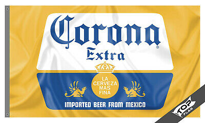 Corona Extra 3X5 Ft Flag Banner Cerveza Imported Cave Man Mexico