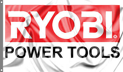 Ryobi Flag Banner (3x5 ft) Wall Garage Power Tools Gray
