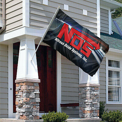 NOS Flag Banner 3x5 ft Nitrous Oxide Systems Motorsport Cave Man Racing