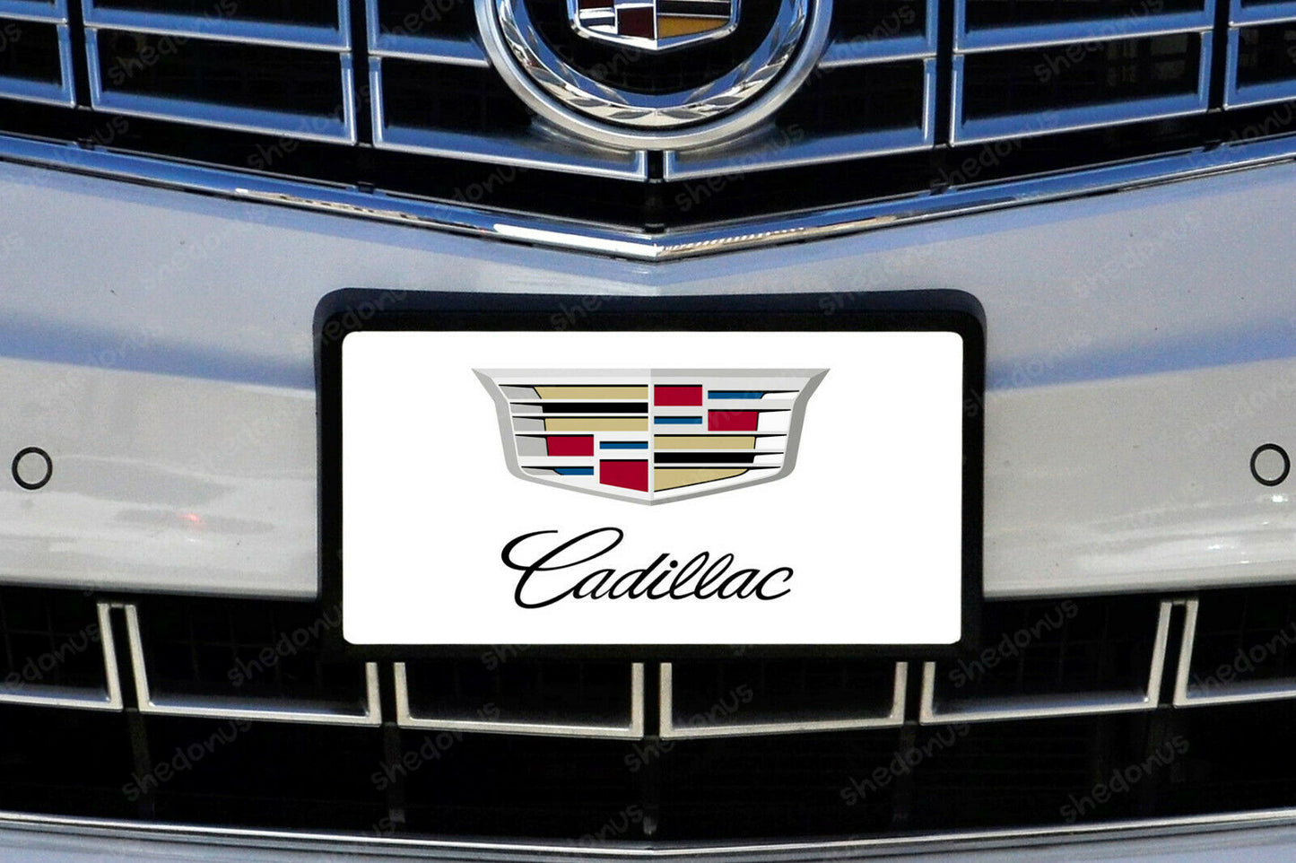 Cadillac License Plate Acrylic Vanity Car Tag Deville White CTS Luxury