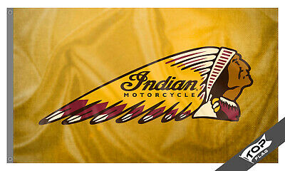 Indian Motorcycle Flag Banner 3x5 ft Yellow Garage Wall