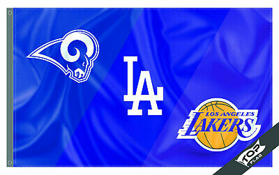 LA Lakers Flag Banner 3 x 5 ft LA teams Dodgers Flag California Flag Rams